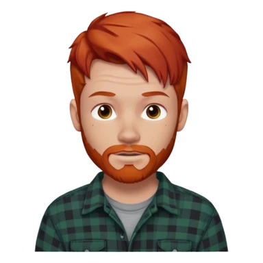 Hombre, pelirrojo, tatuado,camisa franela sticker