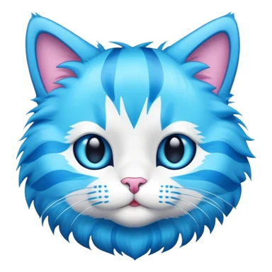 bright blue cat with cyan stripes sticker