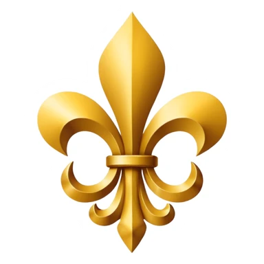 Minimal emoji-style Louisiana Creole flag with a deep blue background, a single gold five-pointed star in the upper left, and three gold fleur-de-lis below it. Flat vector design, clean lines, high contrast, no text, clear at small size. sticker