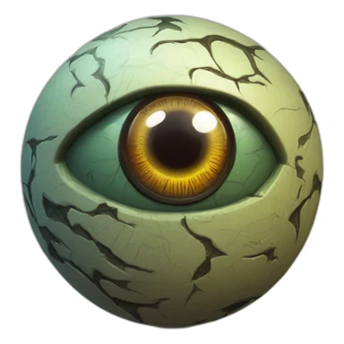 3d sphere with a cartoon Zombie skin texture with Eye of Horus sticker