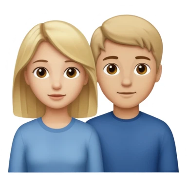 Amour à distance fille blonde et garçon châtain tous les deux clair de peau  sticker