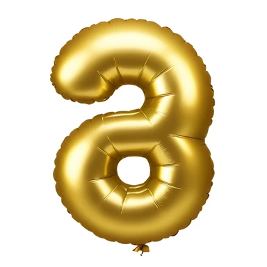 Golden balloon number 5 sticker