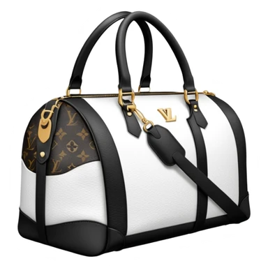 black and white duffle lv bag sticker