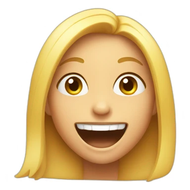 excited girl face sticker