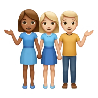 Three people holding hands sticker