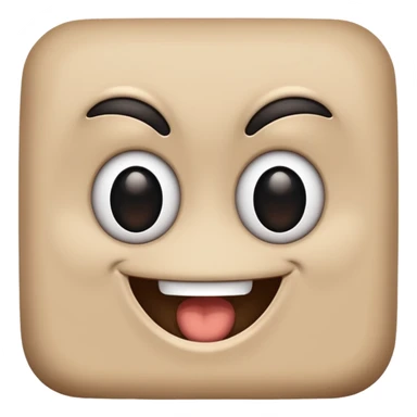 make a brown wall with 2 black eyes and a smile sticker