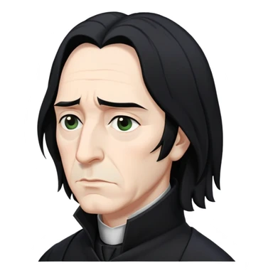 sad Professor Snape side profile with black hair sticker