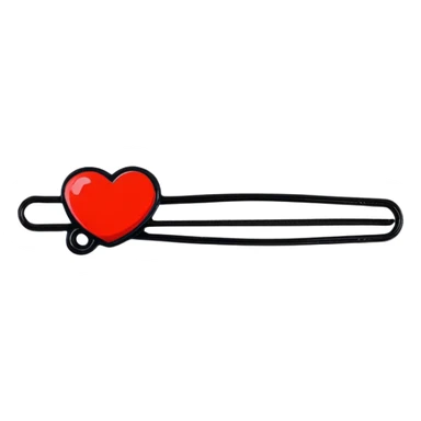 cute bright red hairpin hair clip with small heart decoration sticker