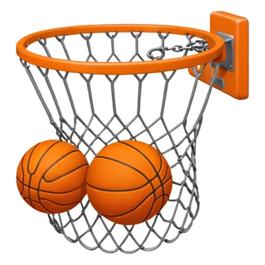 Basketball going into basketball hoop sticker