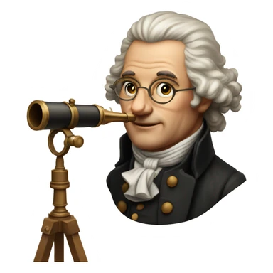 18th century scientist with telescope sticker