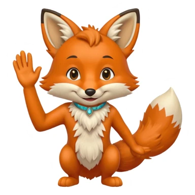 Anthro Fox waving sticker
