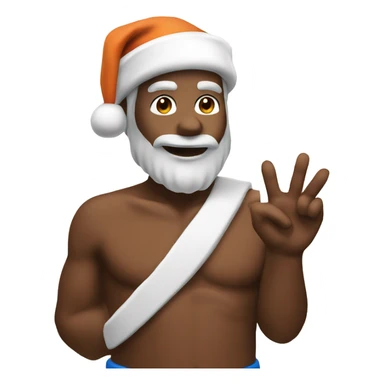 Islander brown Santa throwing up a Shaka sign sticker