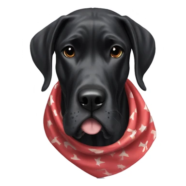 Black Great Dane with a bandanna  sticker