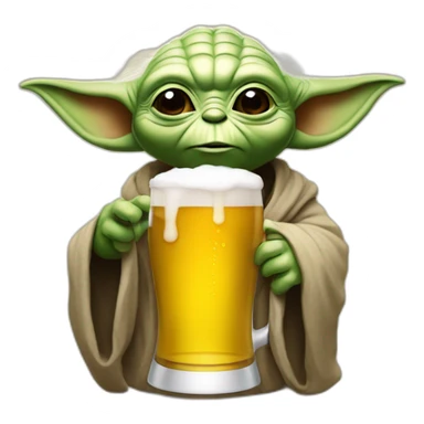 Yoda qui boit une bière sticker