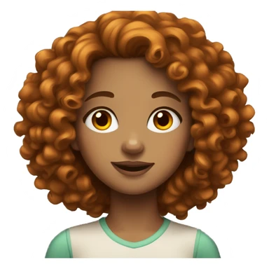 A Girl with brown curly hair that a little bit orange with fair skin and a few freckles  sticker