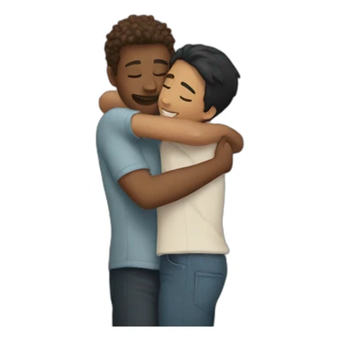 Friends hugging emoji sticker