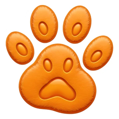 a pastel orange pawprint sticker