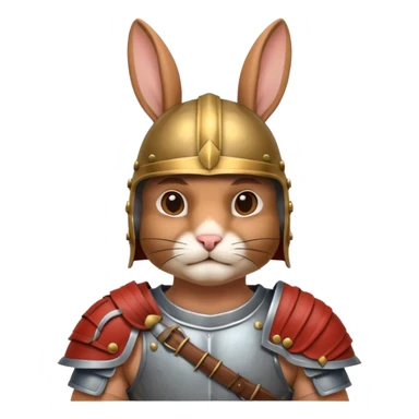a rabbit Roman Gladiator, half upper  sticker
