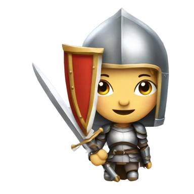 Lady knight with for and shield  sticker