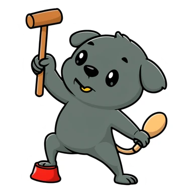person whacking a mole with a mallet sticker