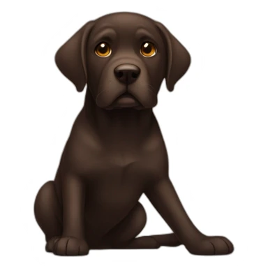 Chubby dark brown english lab, tired face, looking at you confused sticker