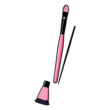 Makeup brush with pink bristles sticker