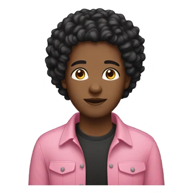 Person, black curly hair, black person, pink shirt  sticker