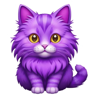 purple cat with bright violet fur sticker