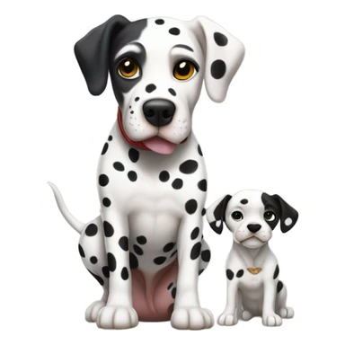 Dalmatian and pitbull dogs sticker