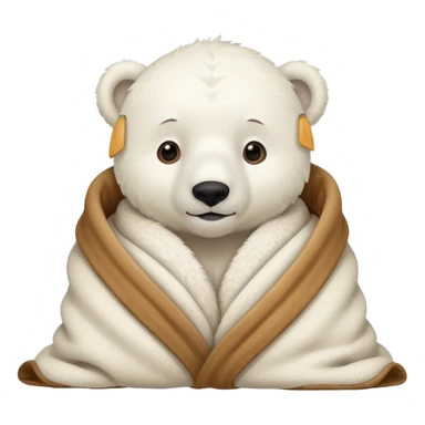 baby white polar in cozy blanket sticker