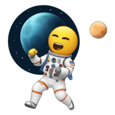 Men getting into fights on the Moon sticker