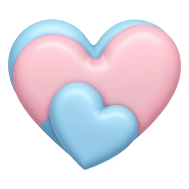 pastel blue and pink heart shapes together sticker