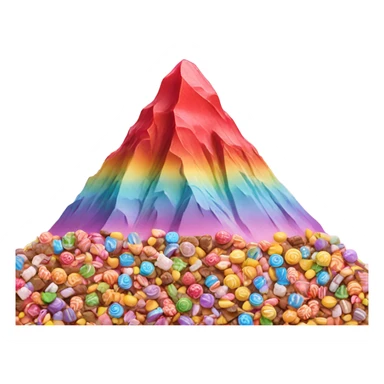 A mountain made out of candy sticker