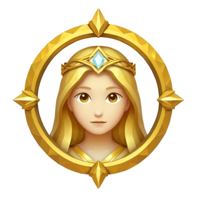 fantasy magic golden halo low poly sticker