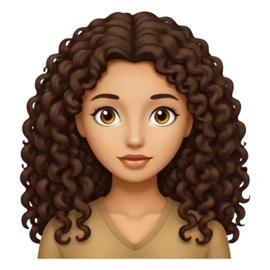 Mujer piel canela y pelo rizado largo oscuro  sticker
