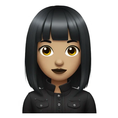 Goth girl with short hair and bangs  sticker