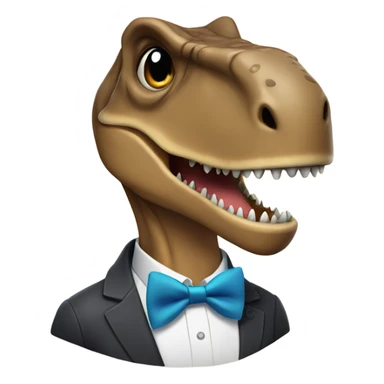 T-rex with bowtie smiling sticker