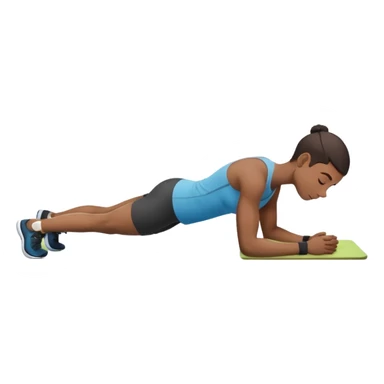 persona haciendo plancha gimnasio con los codos en el suelo sticker