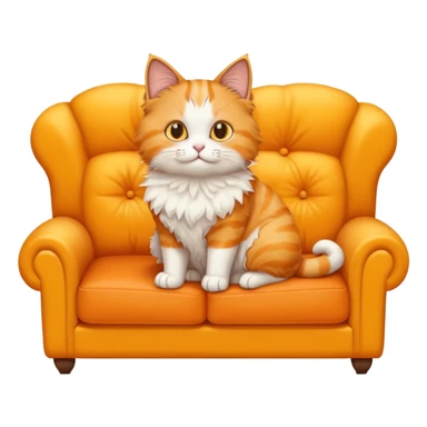 cat in a yellow sofa sticker