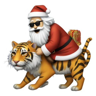 Jerry Garcia dressed as Santa riding a tiger sticker