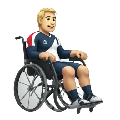 A rugby player in a wheelchair sticker