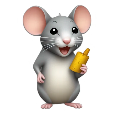 Mouse with a ciga sticker