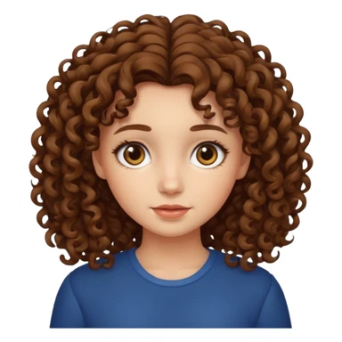 Girl with curly hair sticker