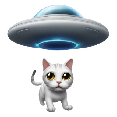 cat being taken away by a ufo sticker