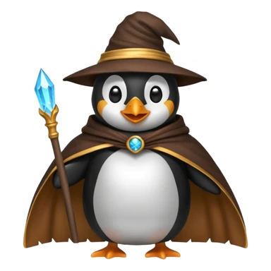 penguin wizard wearing a cloak sticker