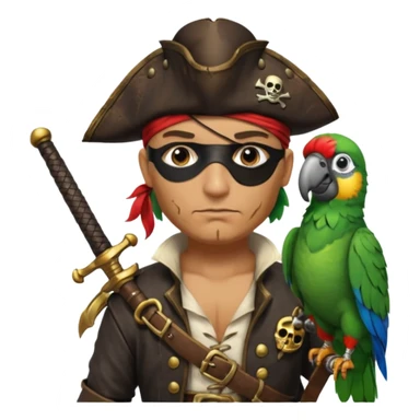 Pirata com papagaio no ombro sticker