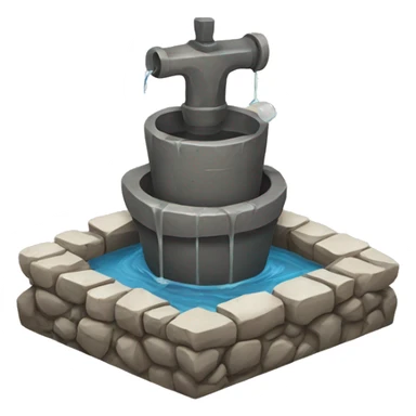a water well made out of stone sticker
