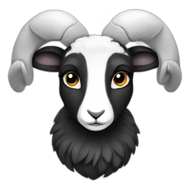 Black and white ram bunny sticker