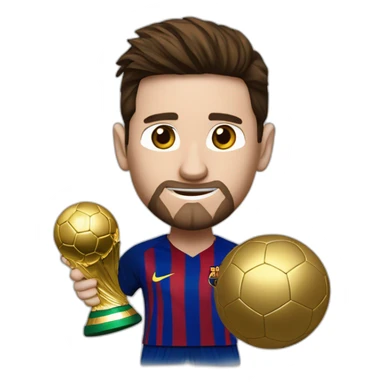 Messi avec un ballon d'or sticker