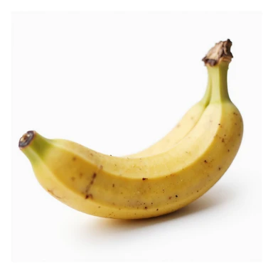 realistic whole banana isolated on white background, natural details, slightly curved sticker